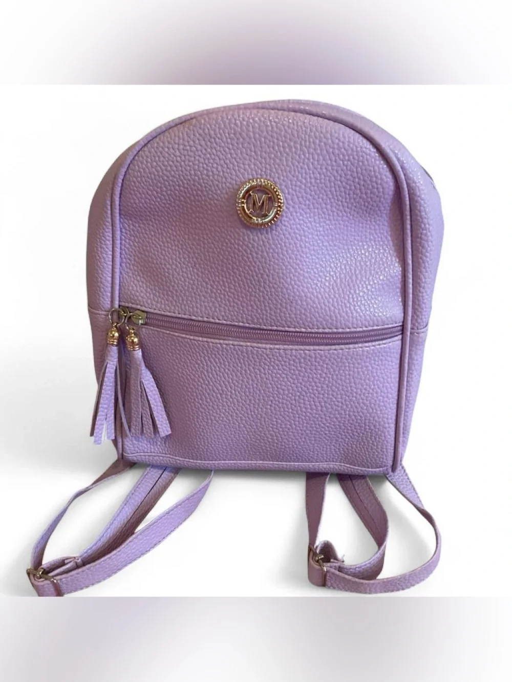 NEW Light Purple Lavender Pebbled Leather Backpack Purse  /Tassel Zipper Pulls